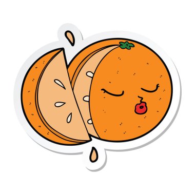 etiket bir karikatür Orange