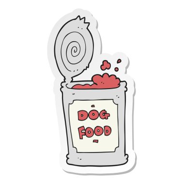 bir karikatür köpek maması etiket