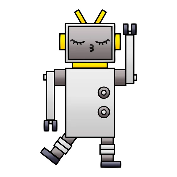 Gradient grijs cartoon robot — Stockvector
