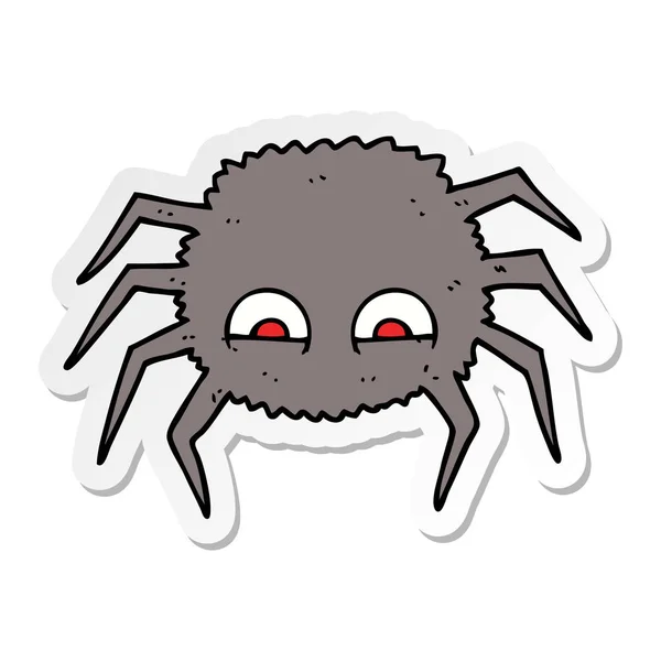 Etiqueta de uma aranha de desenho animado — Vetor de Stock