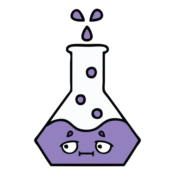 Cute Cartoon Science Beaker — Stock Vector