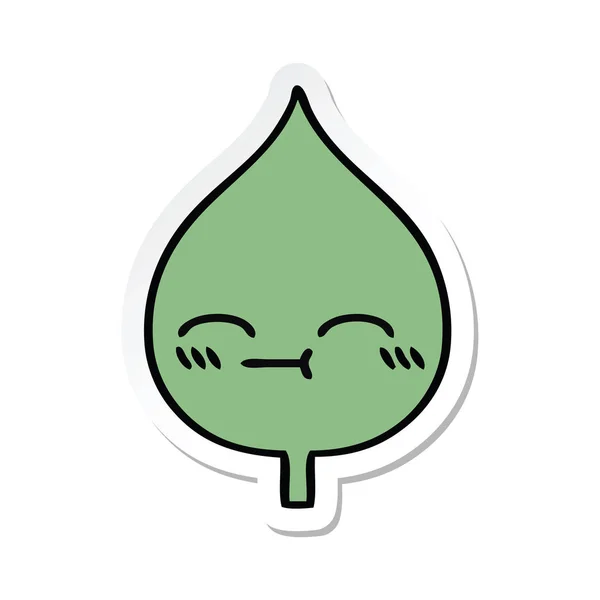 Sticker Van Een Leuke Cartoon Expressional Blad — Stockvector