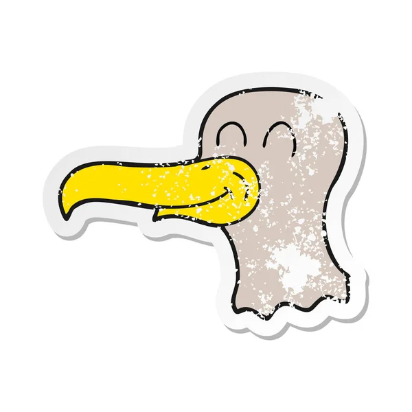 Retro Distressed Sticker Cartoon Seagull — Stock Vector