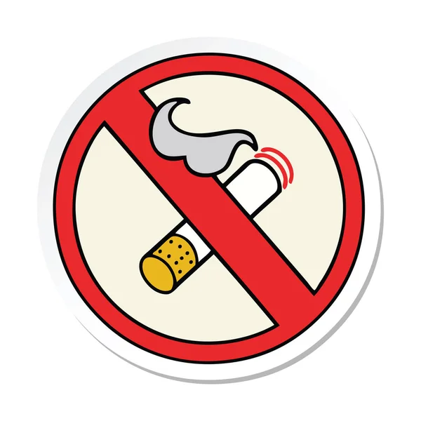 Autocollant Dessin Animé Mignon Non Fumeur Autorisé Signe — Image vectorielle