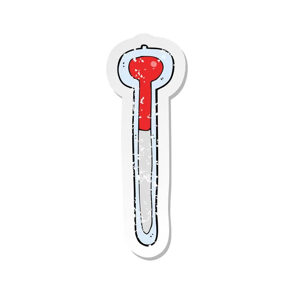 Ретро Стресова Наклейка Мультиплікаційного Термометра — стоковий вектор