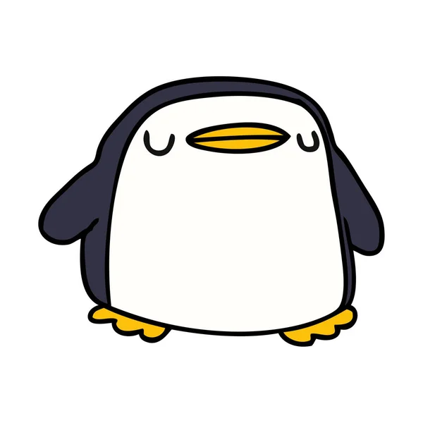 Cartoon kawaii van een schattige pinguïn — Stockvector