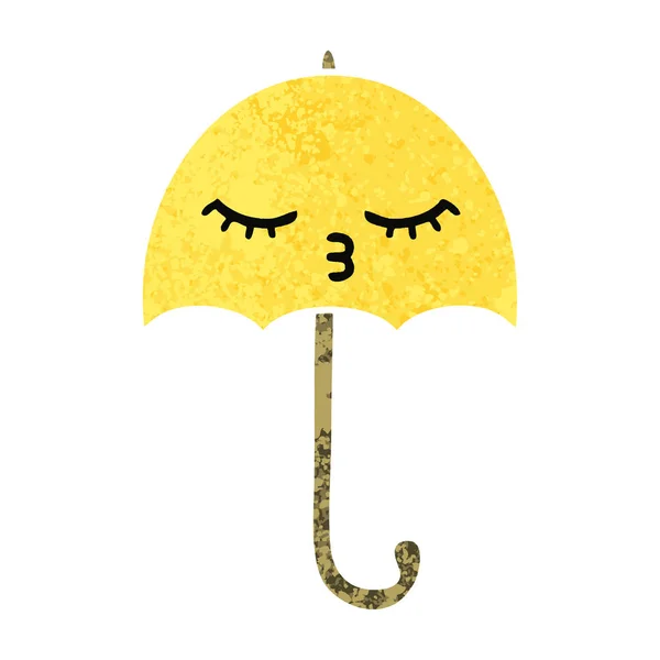 Retro ilustração estilo desenho animado guarda-chuva — Vetor de Stock