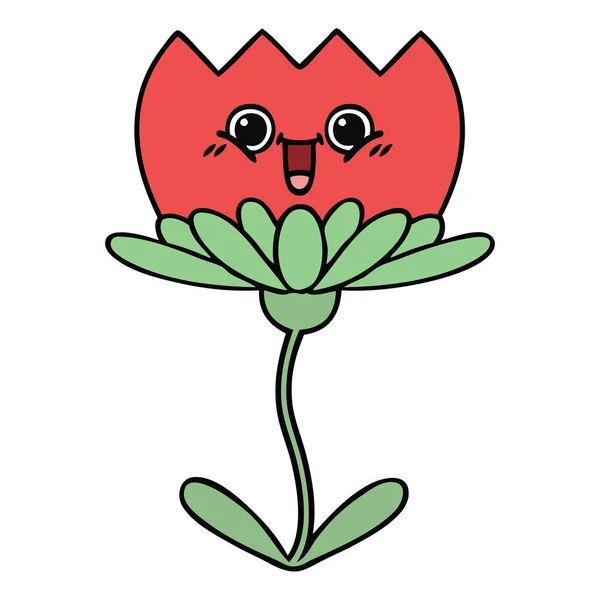 Милий Мультфільм Про Квітку — стоковий вектор