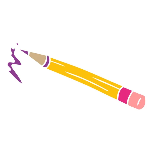 Garabato de dibujos animados de un lápiz de color — Vector de stock