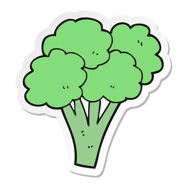 Sticker Cartoon Broccoli — Stock Vector