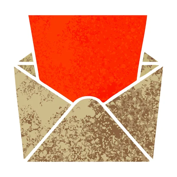 Retro Afbeelding Stijl Eigenzinnige Cartoon Letter Envelop — Stockvector