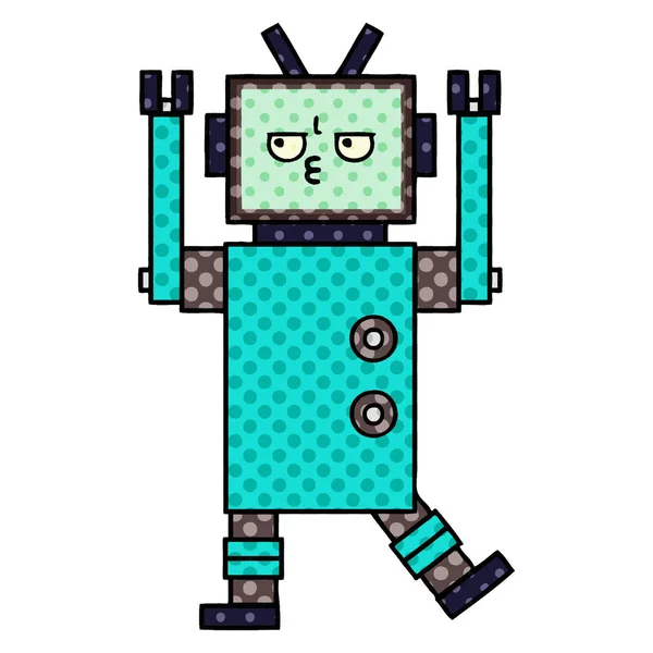 Bande Dessinée Style Dessin Animé Robot — Image vectorielle