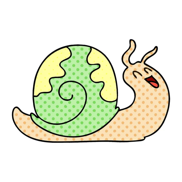 Comic Book Style Quirky Cartoon Snail — Stock Vector