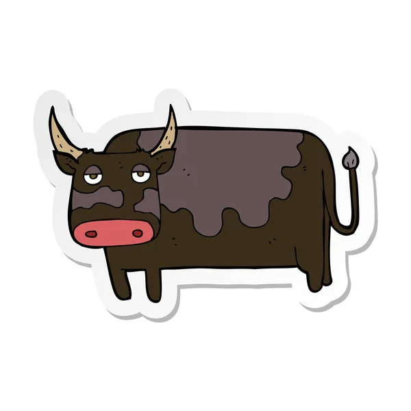 Etiqueta Uma Vaca Desenho Animado —  Vetores de Stock