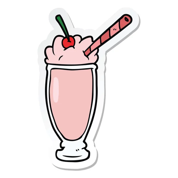 Sticker of a cartoon milkshake — Stock Vector