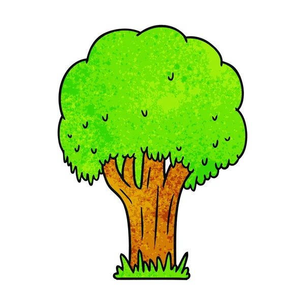 Garabato de dibujos animados texturizado de un árbol de verano — Archivo Imágenes Vectoriales