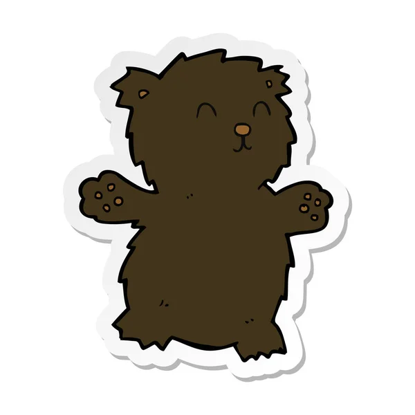 Sticker Van Teddybeer Van Een Cartoon — Stockvector