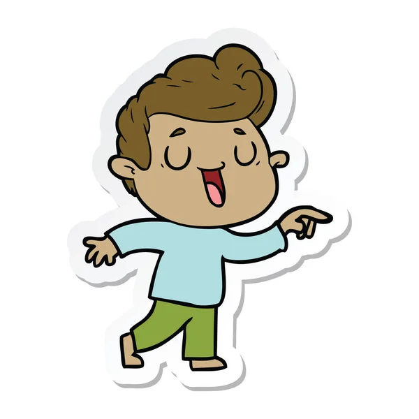 Pegatina de un hombre de dibujos animados feliz — Vector de stock