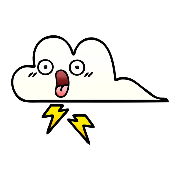 雷の雲のグラデーション シェーディング漫画 — ストックベクタ