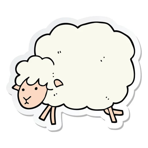 Sticker Cartoon Sheep — Stock Vector