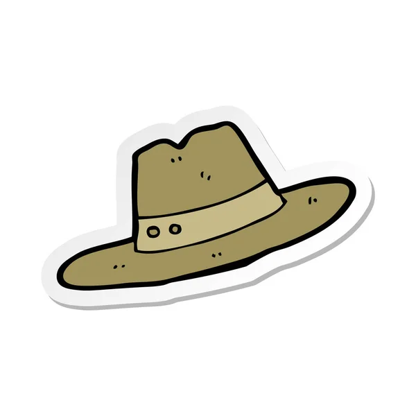 Pegatina Sombrero Dibujos Animados — Vector de stock