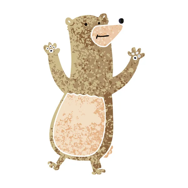Причудливый медведь в стиле ретро-иллюстрации — стоковый вектор