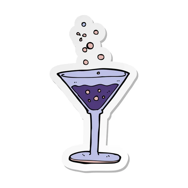 Sticker Van Een Cartoon Cocktail — Stockvector