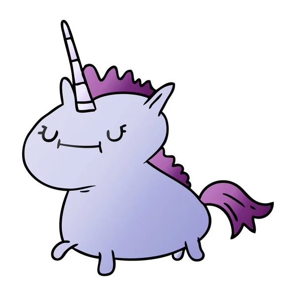 Scarabocchio cartone animato gradiente di un unicorno magico — Vettoriale Stock
