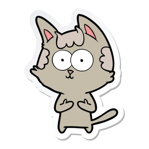Nálepka Rádi Kreslená Kočka — Stockový vektor