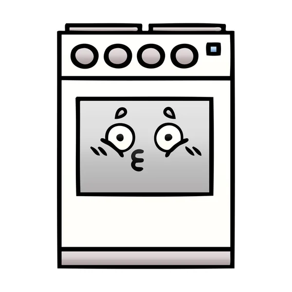 Degrade gölgeli karikatür mutfak fırın — Stok Vektör