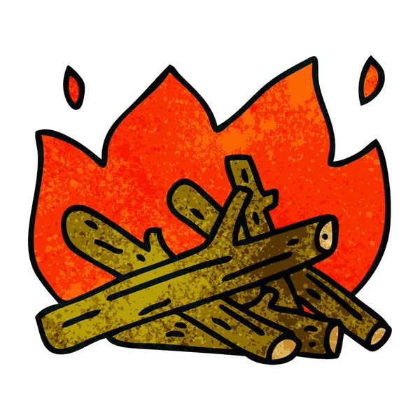 Рука Намальована Жахлива Мультиплікаційна Пожежа — стоковий вектор