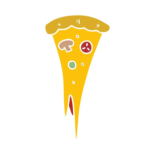 Cartoon doodle av en bit pizza — Stock vektor