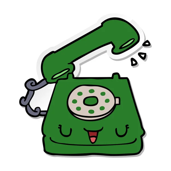 Стресовий Наклейка Милого Мультиплікаційного Телефону — стоковий вектор