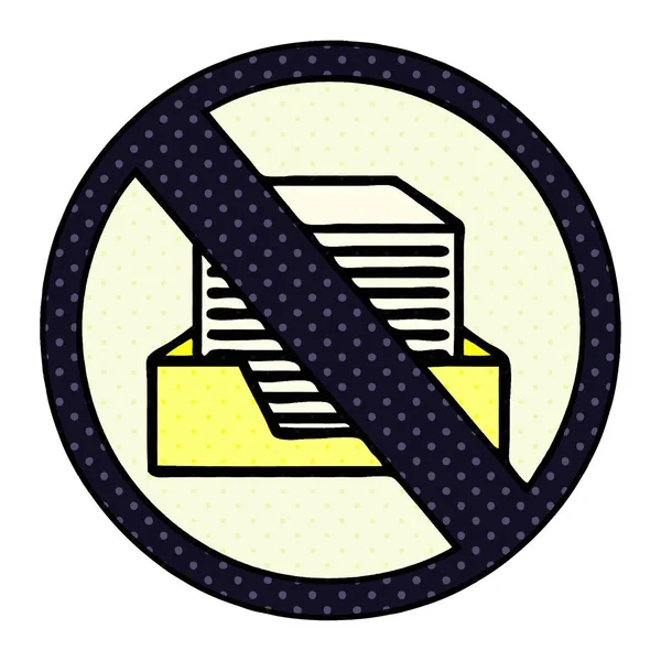 Комікс Книга Стиль Мультфільм Паперовий Знак Заборони — стоковий вектор