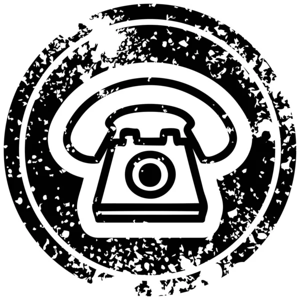 Telefone velho ícone angustiado — Vetor de Stock