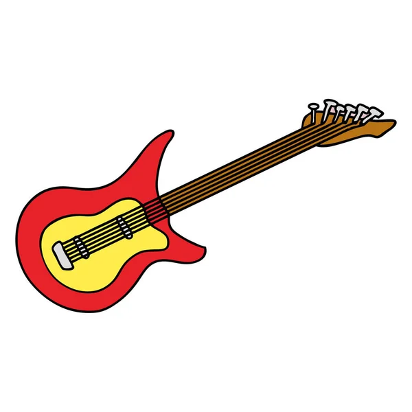 Hand Drawn Cartoon Doodle Guitar — Stock Vector