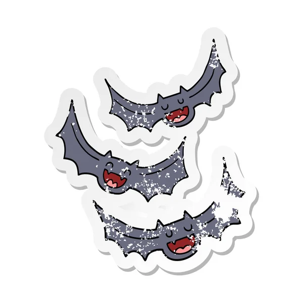 Adesivo Angosciato Pipistrelli Vampiro Cartone Animato — Vettoriale Stock