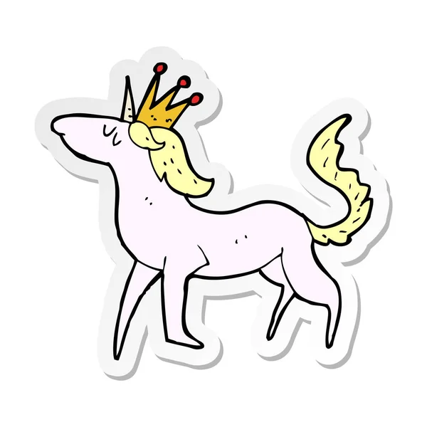 Sticker voor een tekenfilm unicorn — Stockvector