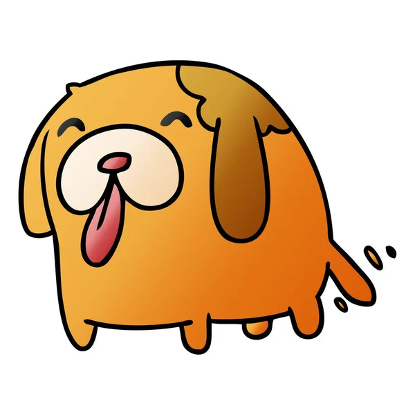 Kleurovergang cartoon kawaii van een schattige hond — Stockvector