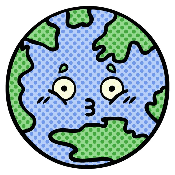 Bande dessinée style bande dessinée planète terre — Image vectorielle