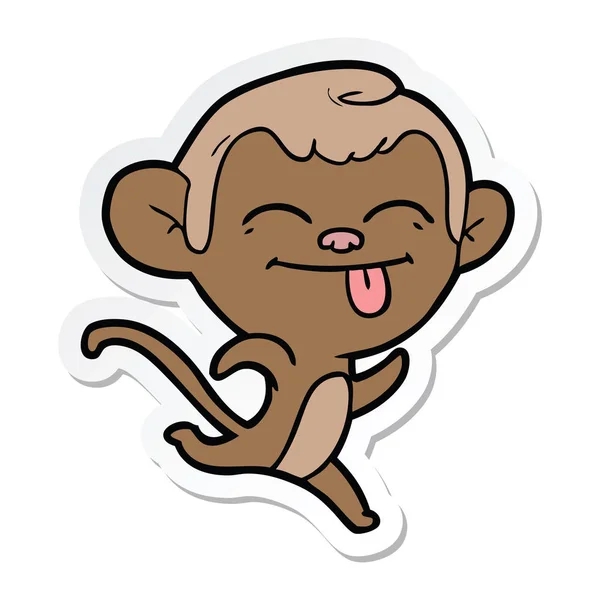 Etiqueta de um macaco engraçado dos desenhos animados — Vetor de Stock