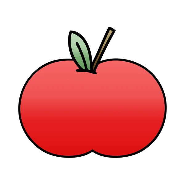 Gradient schattiert Cartoon roter Apfel — Stockvektor
