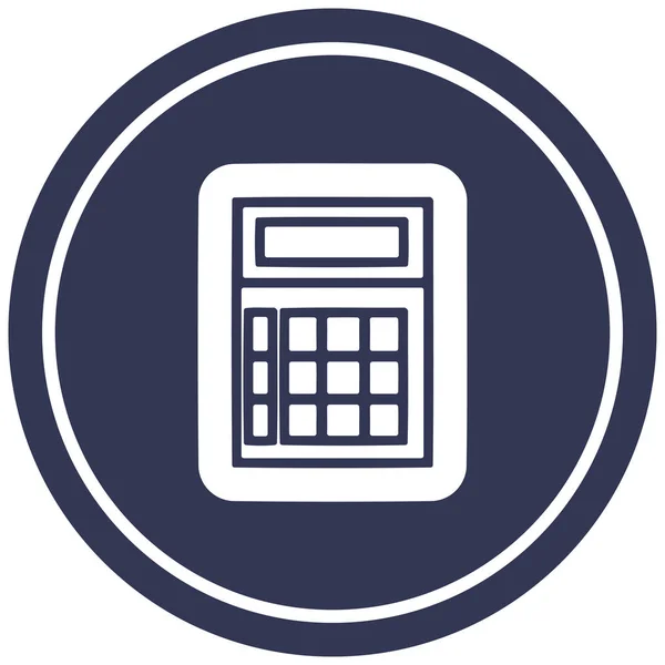 Calculadora Matemática Símbolo Ícone Circular —  Vetores de Stock