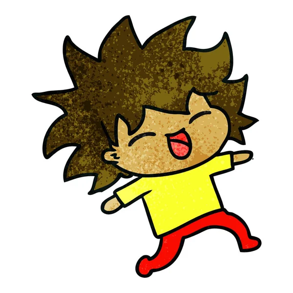 şirin kawaii kız serbest el çekilmiş dokulu çizgi film