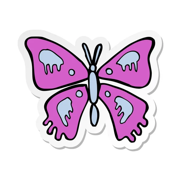 Sticker Cartoon Butterfly — Stock Vector