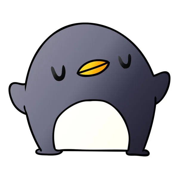 Gradient desen animat kawaii de un pinguin drăguț — Vector de stoc