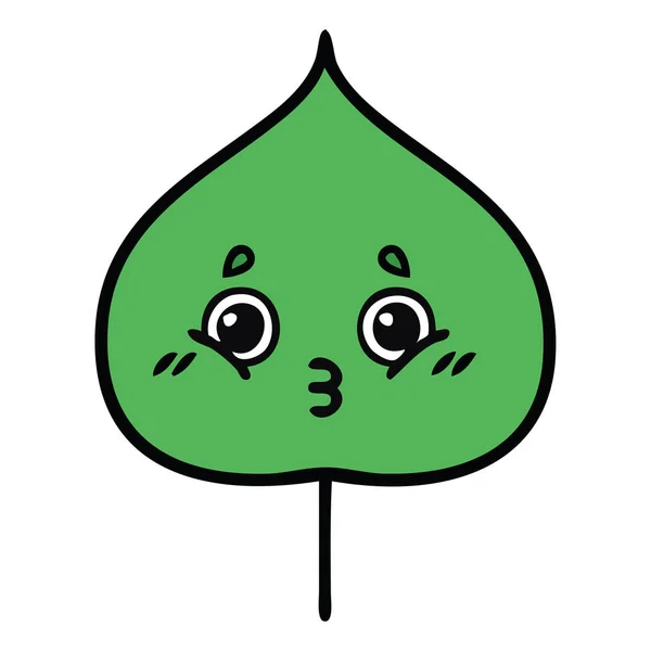 Schattige Cartoon Van Een Expressional Blad — Stockvector