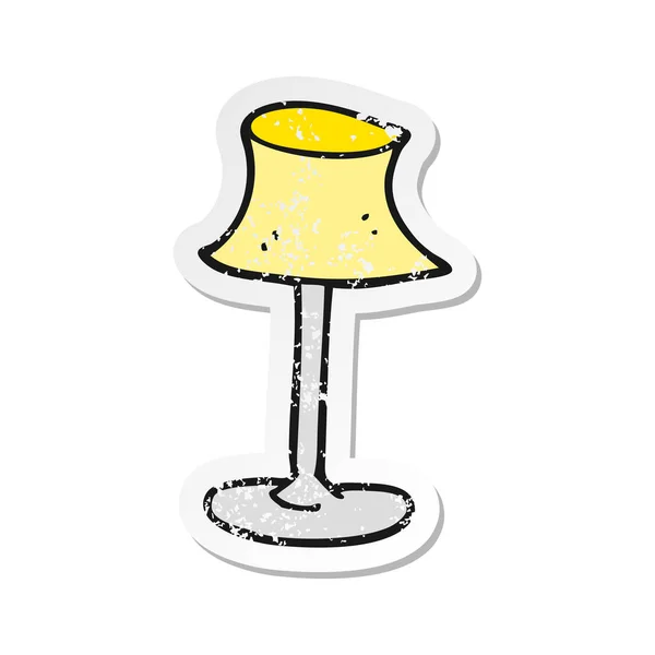 Retro Nödställda Klistermärke Tecknad Lampa — Stock vektor