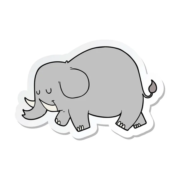 Etiqueta Elefante Desenho Animado — Vetor de Stock