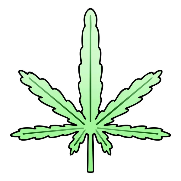 Gradient Shaded Quirky Cartoon Marijuana — Stock Vector